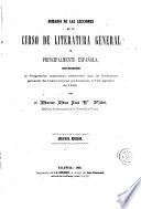 Sumario de las lecciones de un curso de literatura general y principalmente española