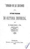 Sumario de las lecciones del epítomeprograma de historia universal