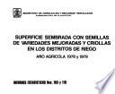 Superficie sembrada con semillas de variedades mejoradas y criollas en los distritos de Riego