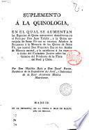 Suplemento á la quinologia