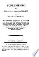 Suplemento al Semestre medico-clinico del doctor en medicina don Vicente Mitjavila y Fisonell