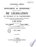 Supplément au Répertoire méthodique et alphabétique de législation, de doctrine et de jurisprudence