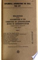 Supplemental Appropriations for Fiscal Year 1977