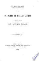 Suscricion de la Academia de bellas-letras a la estatua de don Andres Bello
