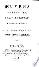 Œuvres complettes de J. J. Rousseau, citoyen de Genève: Théâtre et poésies