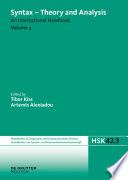 Syntax - Theory and Analysis. Volume 3