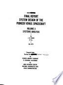 System Design of the Pioneer Venus Spacecraft. Volume 3: Systems Analysis