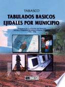 Tabasco. Tabulados básicos ejidales por municipio. Programa de Certificación de Derechos Ejidales y Titulación de Solares Urbanos, PROCEDE. 1992-1998