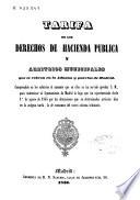Tarifa de los derechos de hacienda pública y arbitrios municipales que se cobran en la aduana y puertas de Madrid