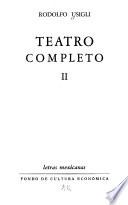 Teatro completo: Sueño de dia. Vacaciones I. Vacaciones II. La familia cena en casa. Corona de sombra. Dios, Batidillo y la mujer. La función de despedida. Los fugitivos. Jano es una muchacha. Un día de éstos. La exposicíon. Las madres. La diadema. Corona de fuego. Corona de luz