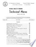 Technical News Bulletin of the National Bureau of Standards