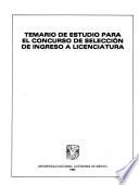 Temario de estudio para el concurso de selección de ingreso a licenciatura