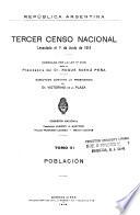Tercer censo nacional: Población