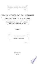 Tercer Congreso de Historia Argentina y Regional