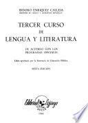 Tercer curso de lengua y literatura españolas