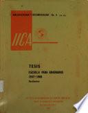 Tesis. Escuela para Graduados. 1947 - 1968. Resúmenes