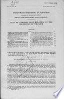 Text of Federal Laws Relating to the Protection of Wildlife