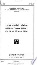 Textes d'intérêt général publiés au Journal officiel, tirages à part..