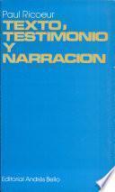 texto, testimonio y narracion