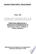 Textos ineditos y ensayos dispersos II (economía, política, religión y temas jurídicos)