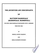 The Ancestors and Descendants of Matthew Massingale (Massengale, Massengill), Including James Massingale from McMinn County, Tennessee