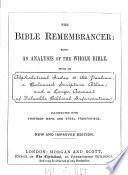 The Bible remembrancer, an analysis of the whole Bible