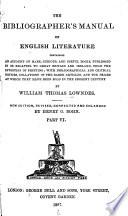 The Bibliographer's Manual of English Literature