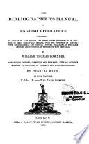 The Bibliographer's Manual of English Literature