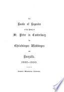 The Booke of Regester of the Parish of St. Peter in Canterbury