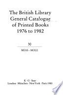 The British Library General Catalogue of Printed Books 1976 to 1982