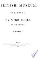 The British Museum Catalogue of Printed Books, 1881-1900. Supplement, 1900-1905