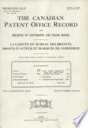 The Canadian Patent Office Record and Register of Copyrights and Trade Marks