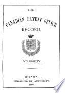 The Canadian Patent Office Record and Register of Copyrights and Trade Marks