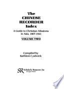 The Chinese Recorder Index