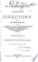 The Cleveland Directory Co.'s Cleveland (Cuyahoga County, Ohio) City Directory