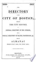 The Directory of the City of Boston