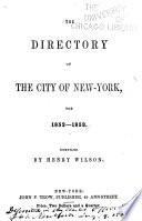 The Directory of the City of New York, ...