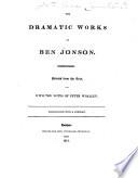 The Dramatic Works of Ben Jonson
