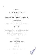 The Early Records of the Town of Lunenburg, Massachusetts