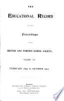 The Educational record, with the proceedings at large of the British and foreign school society
