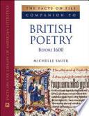 The Facts on File Companion to British Poetry Before 1600