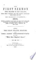 The First Sermon Ever Preached in New England