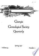 The Georgia Genealogical Society Quarterly