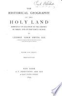 The Historical Geography of the Holy Land