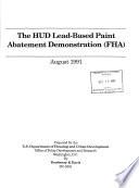 The HUD Lead-based Paint Abatement Demonstration (FHA): Appendices I-P