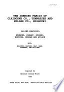 The Jenkins Family of Claiborne Co., Tennessee and Miller Co., Missouri