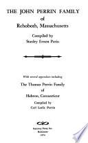 The John Perrin Family of Rehoboth, Massachusetts