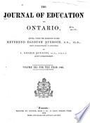 The Journal of Education for Ontario