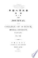 The Journal of the College of Science, Imperial University of Tokyo, Japan