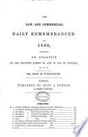The Law and Commercial Daily Remembrances for 1860